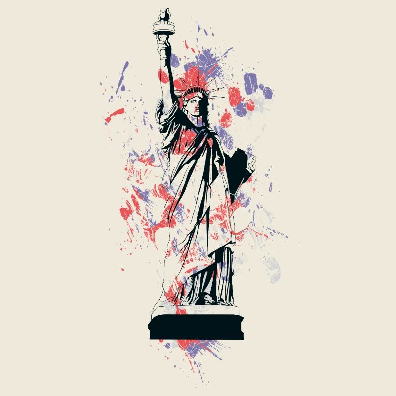 Statue de la Liberté éclaboussée de peinture