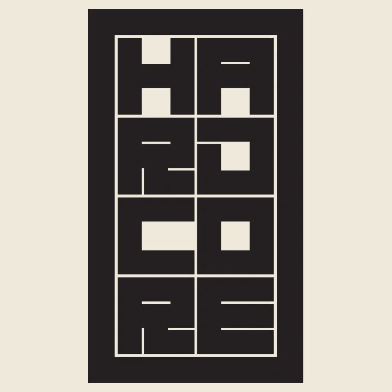 Hardcore - Grille typographique en blocs empilés