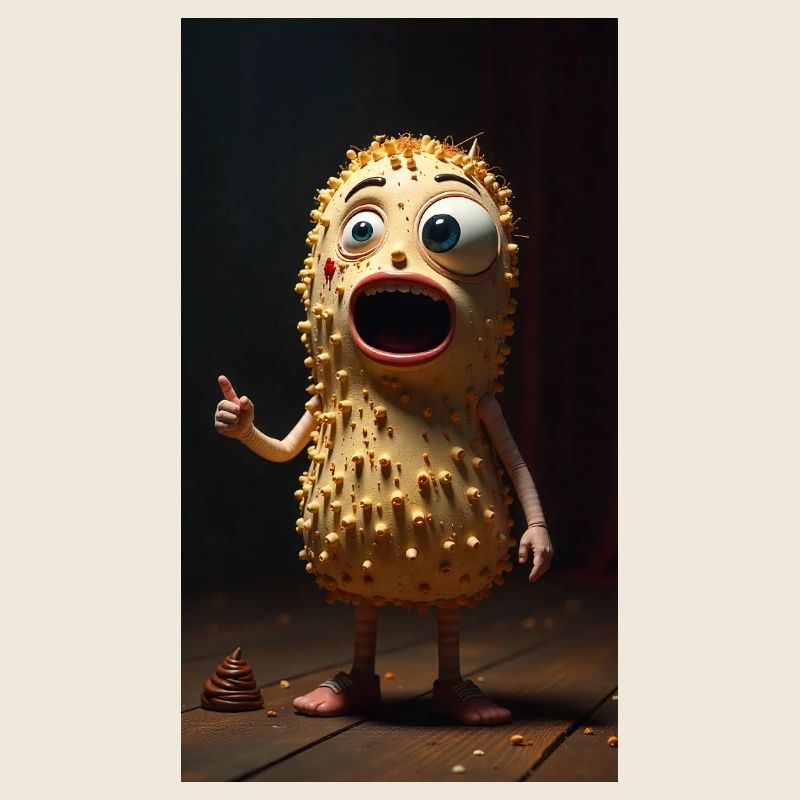 Spiky Peanut Maskottchen