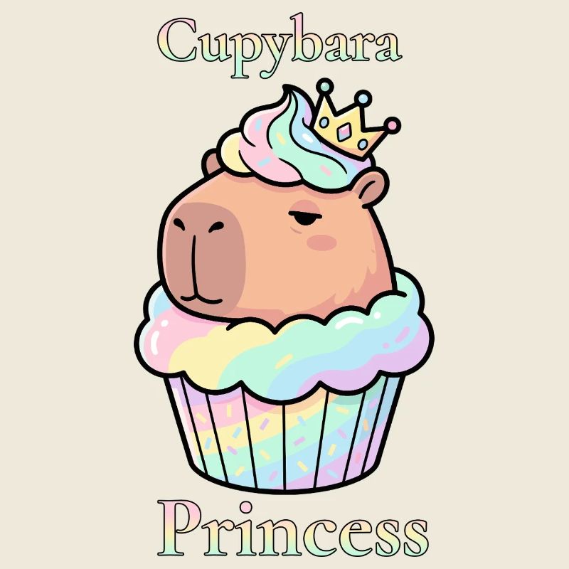 Cupcake Princesse Capybara avec couronne
