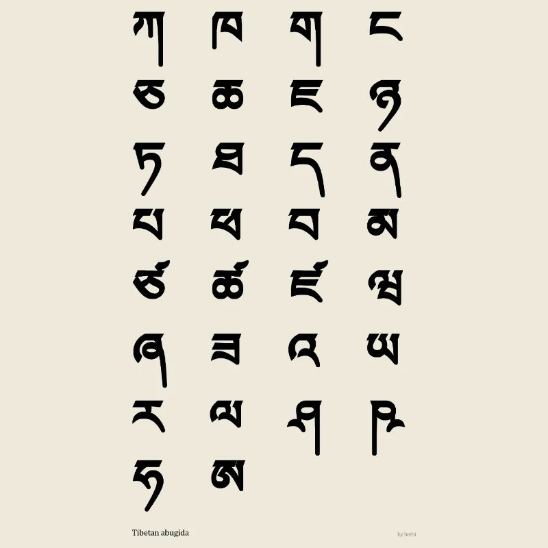 Écriture tibétaine (noir)