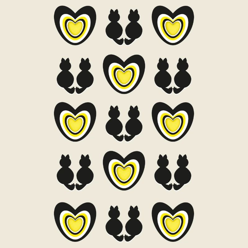 Schwarze Katzen mit Herzen, ein toller Hingucker.
