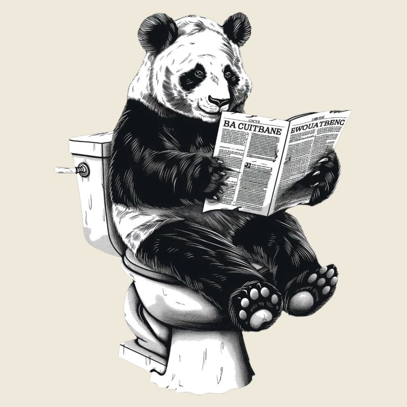 Well-read panda enjoys reading