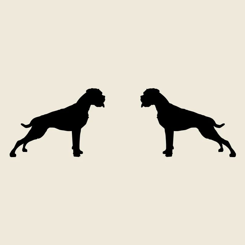 Boxer chiens contre 1f