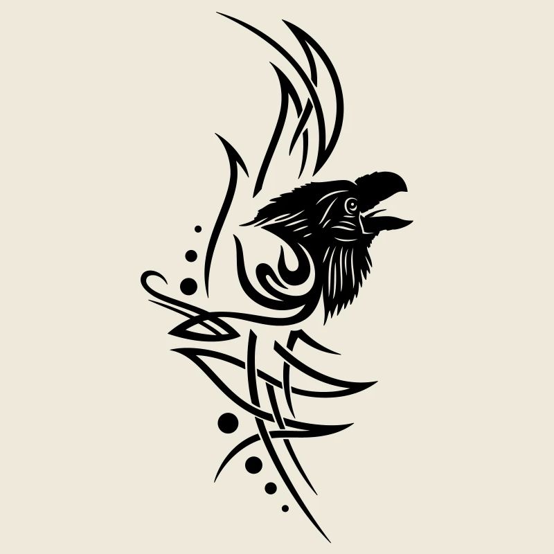 Rabe, raven, Tribal, Tattoo