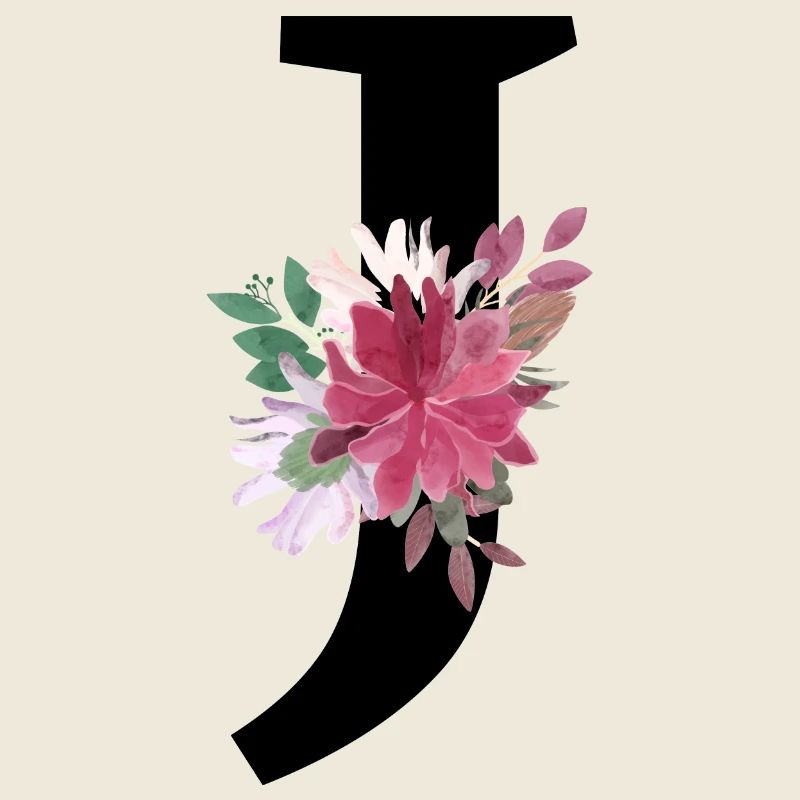 Letter j floral