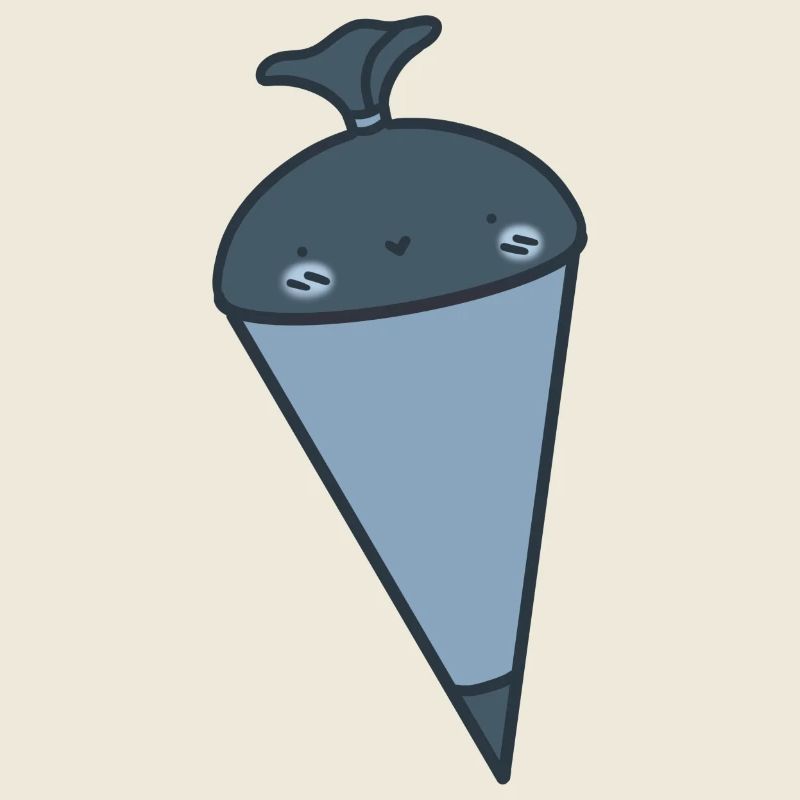 Cute blue school cone