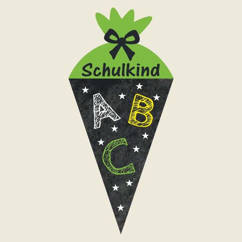 School Child 2026 - Sugar Cone in Chalkboard Look - green