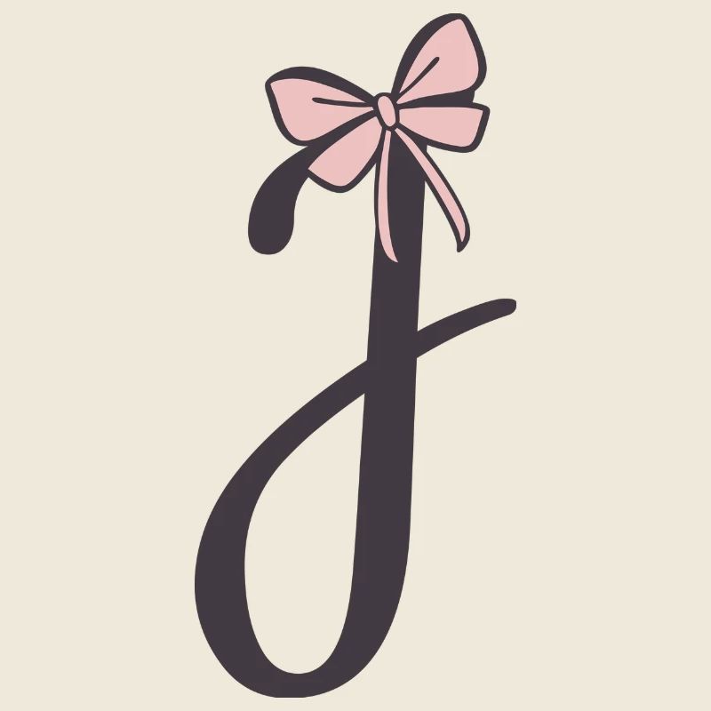 Initial Letter J Ribbon