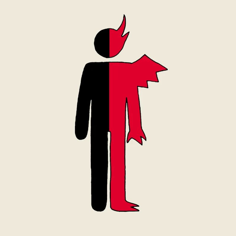 Mann oder Dämon Piktogramm