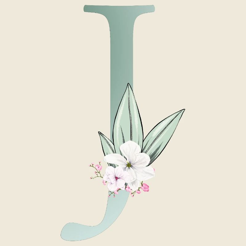 J Monogram, Floral, Personnalisable