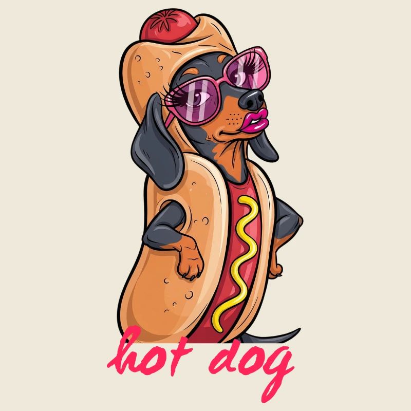 Teckel à la mode comme hot-dog