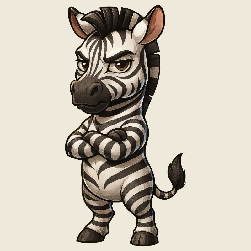 Cooles Zebra gelassen Comic verschränkte Arme 