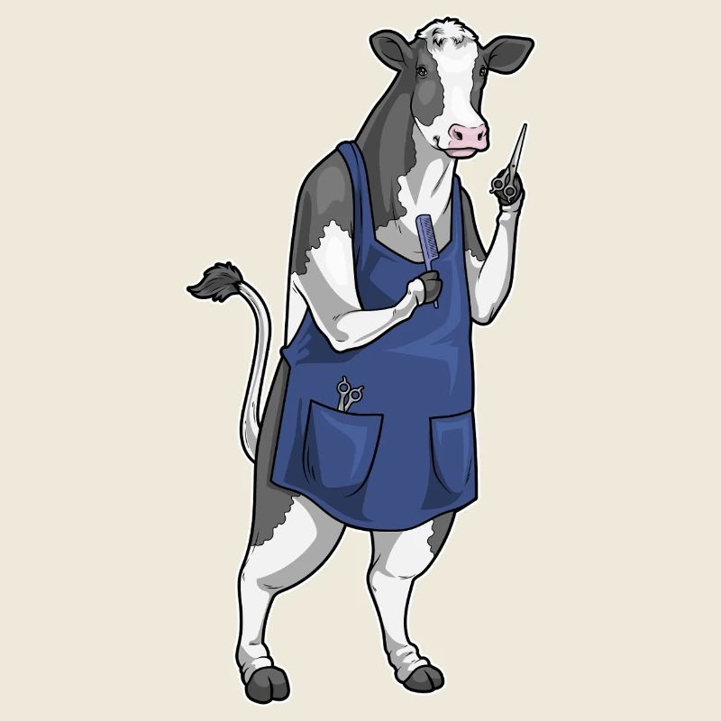 ciseaux de coiffeur pour vaches et peignes