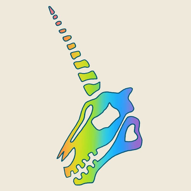 Crâne de licorne arc-en-ciel