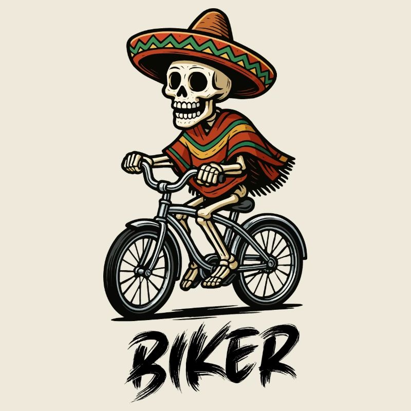 Skeleton cycliste Sombrero