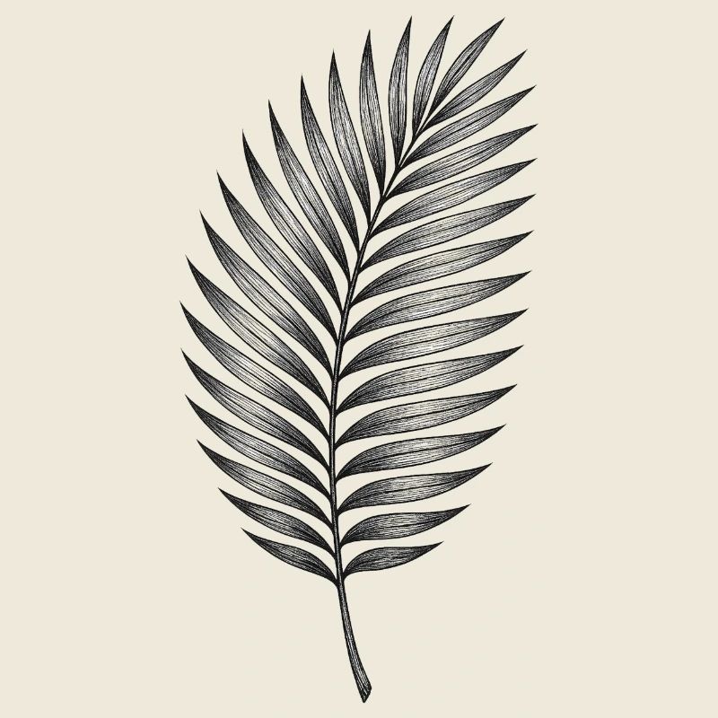 Motif de feuille de palmier noire