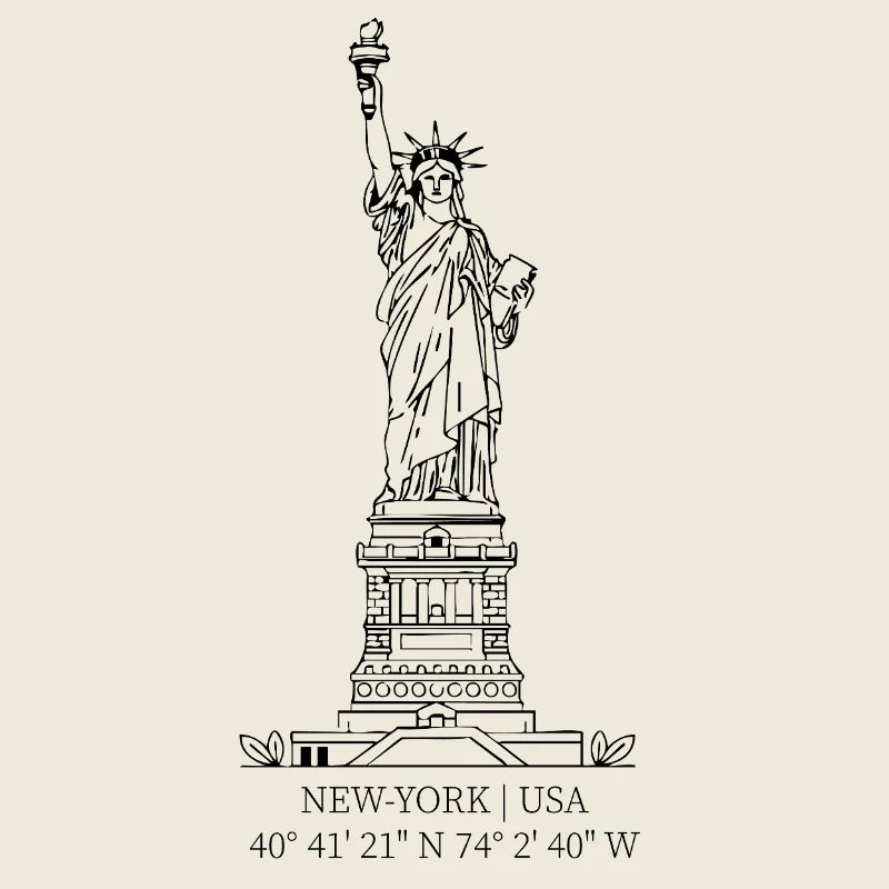 Statue de la Liberté avec coordonnées GPS