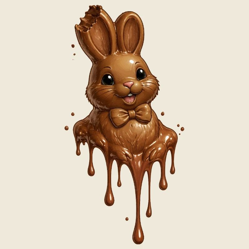 Melting chocolate bunny
