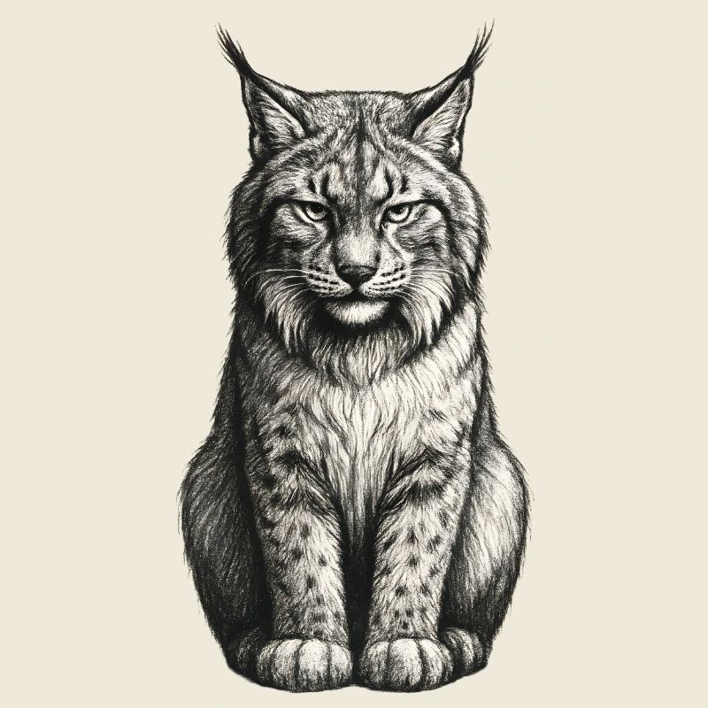 Crayon Silhouette Lynx