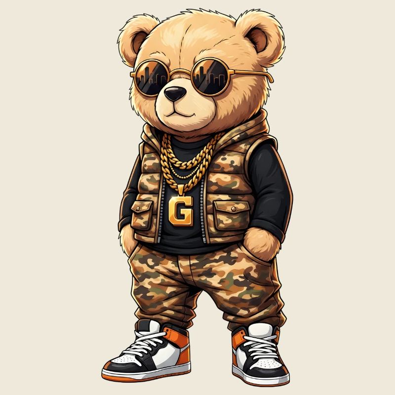 Ours urbain en camouflage