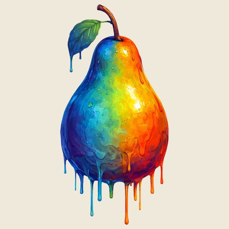 Pear with colorful gradient
