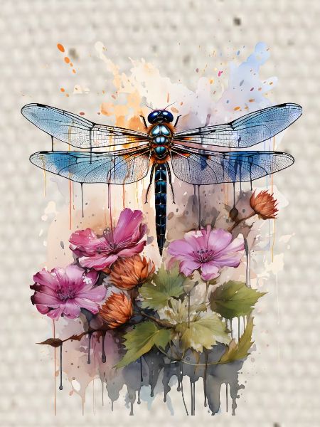 Libellule comme aquarelle