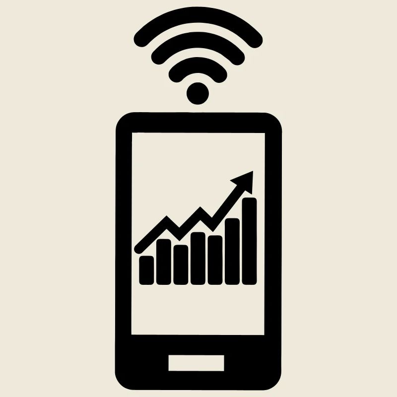 Chart-Aktien mit Smartphone