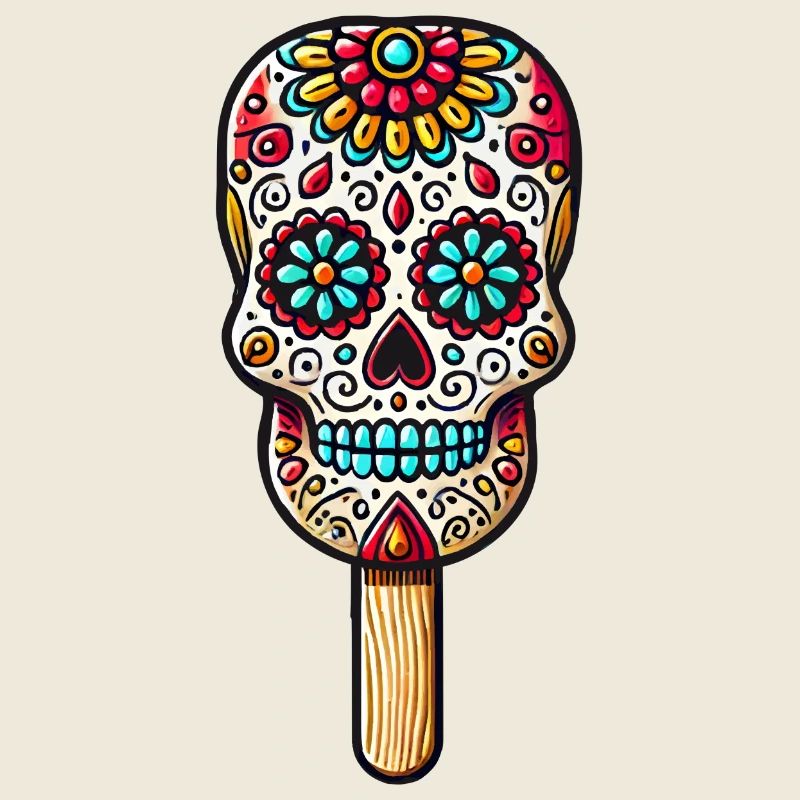 drôle de crâne motif de glace - Día de Muertos