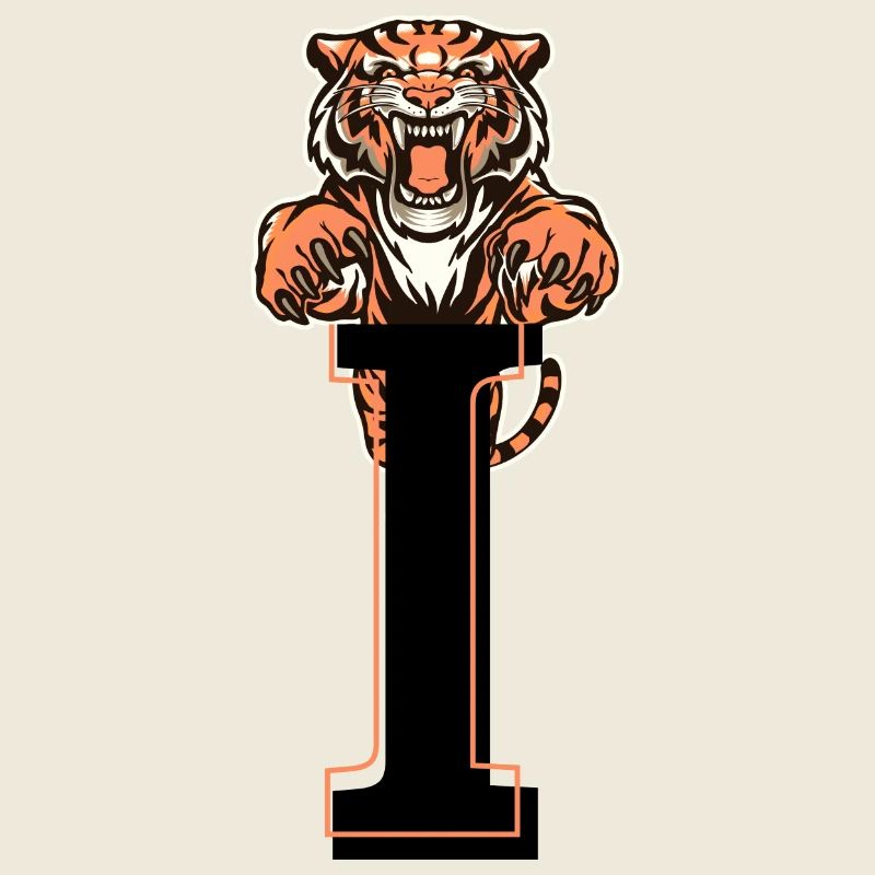 Letter i tiger - gift idea