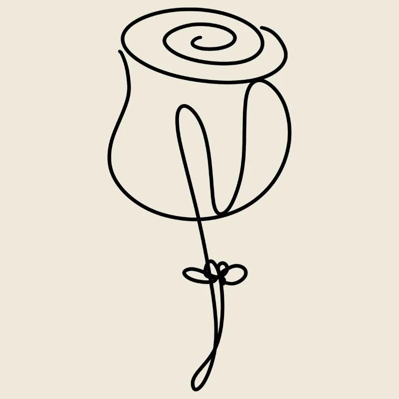 Fleur de rose minimaliste dessinée à la main