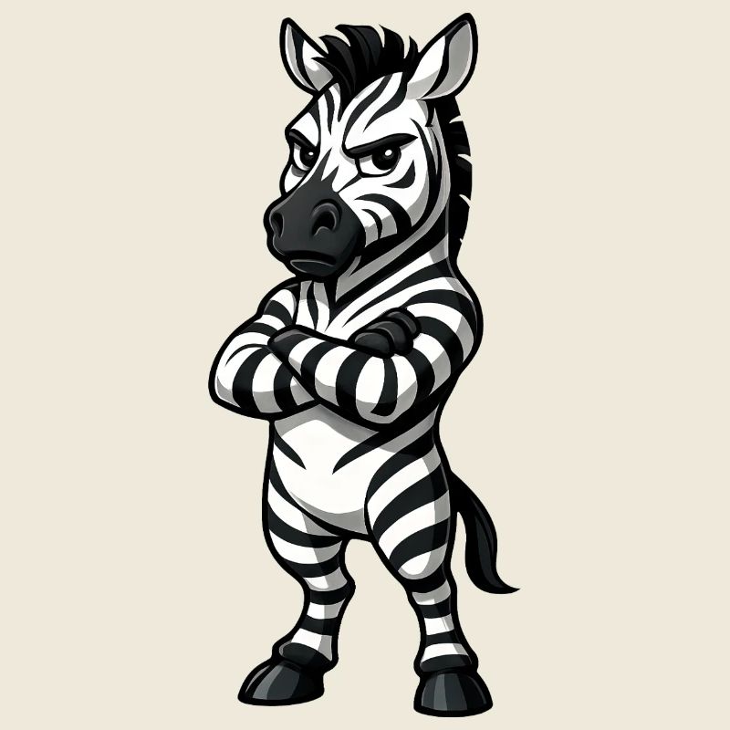Cooles Zebra Selbstbewusst Cartoon Gelassen
