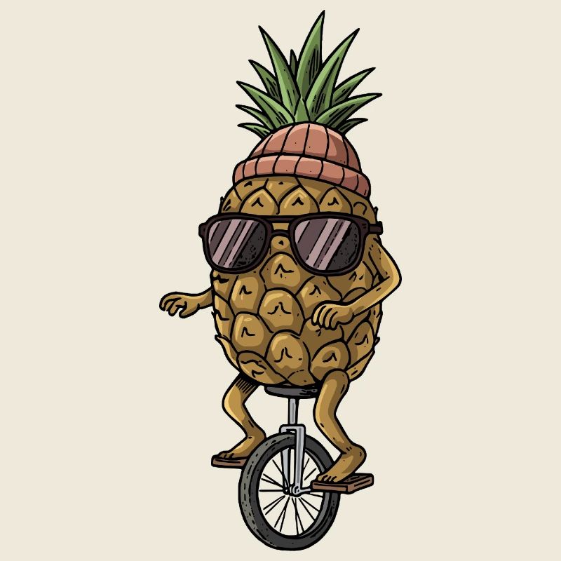 Cool Pineapple Rides Unicycle Vibes