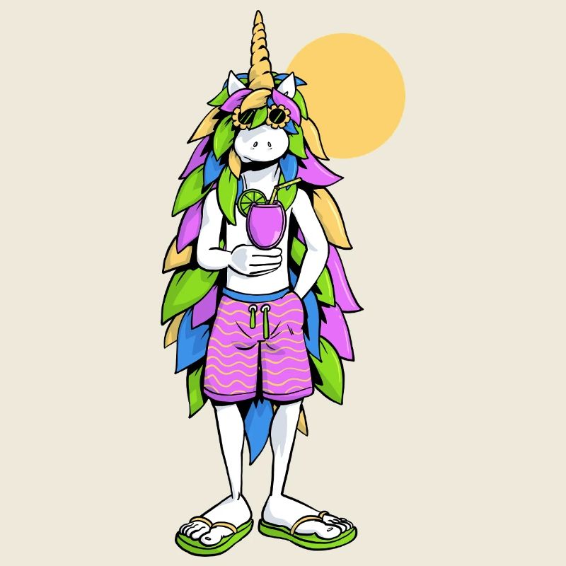 Licorne, été et cocktail