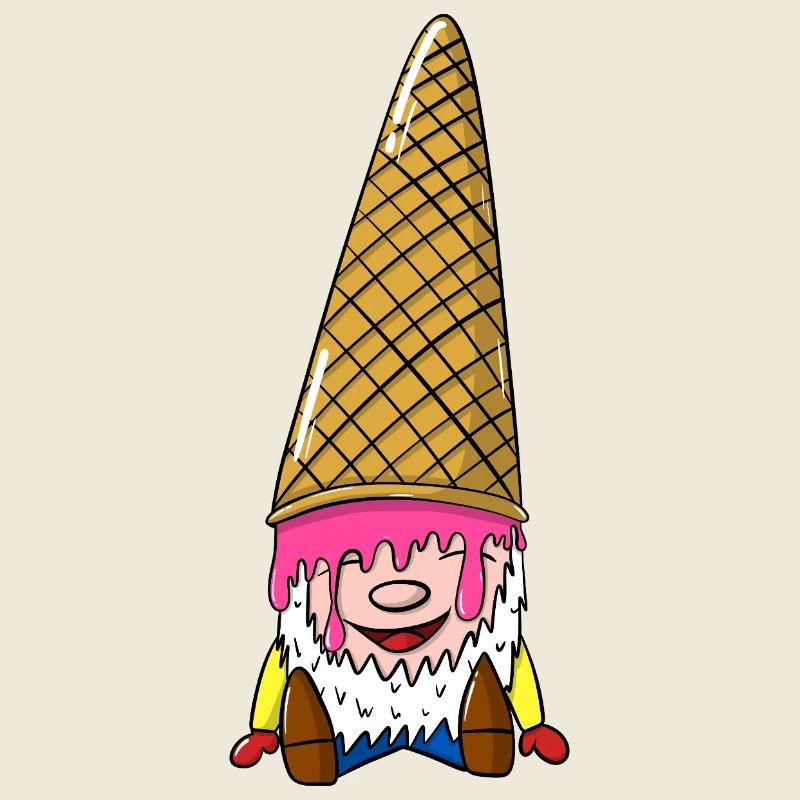 Zwerg mit Eiswaffel - Wichtel mit Eis