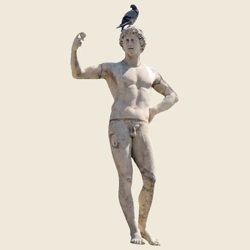 Roman statue with dove on its head