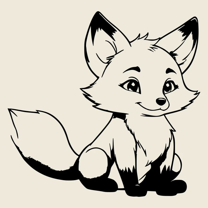 Cute fox as vector illustration
