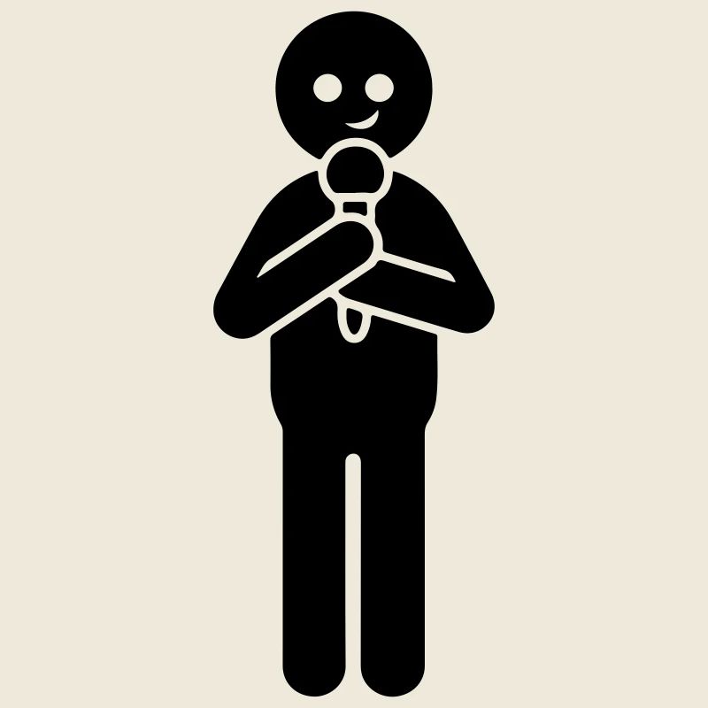 Chanteur avec microphone Animateur