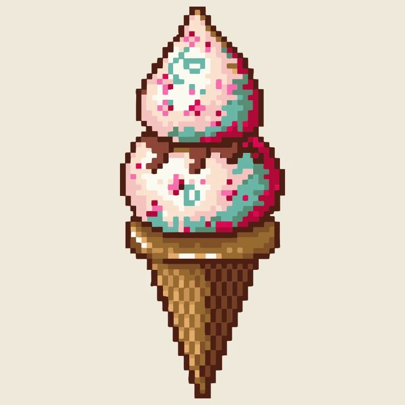Pixel Eiscreme in Pixelkunst