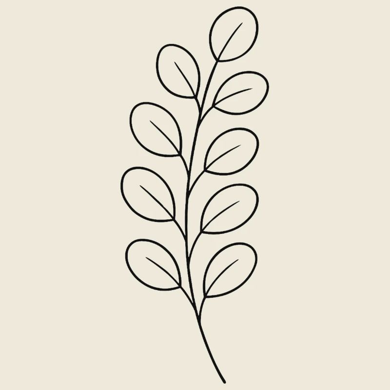 Linienzweig Blatt Design
