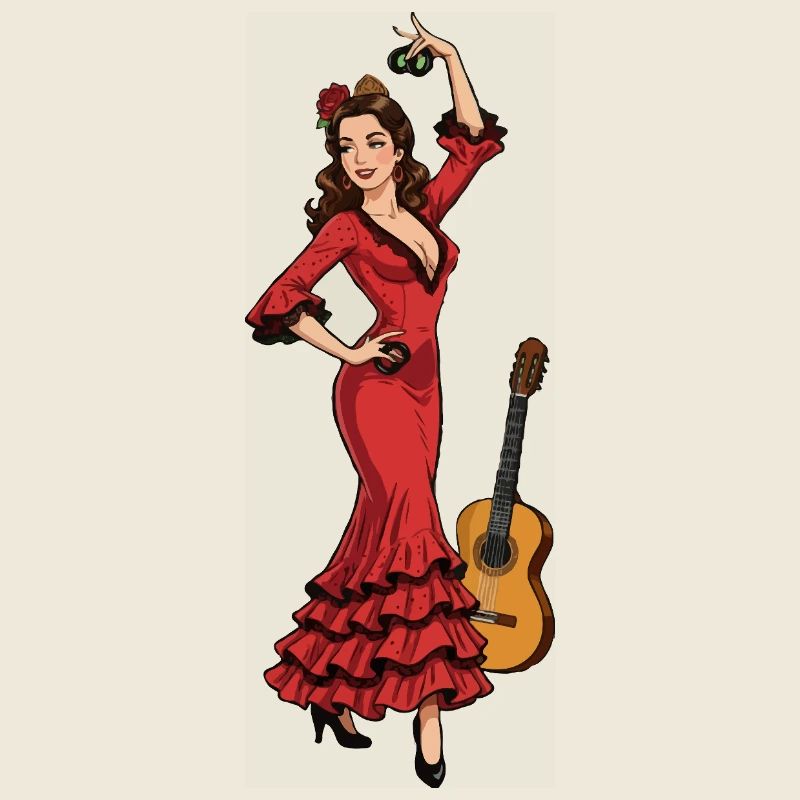 Roter Flamenco-Tänzer