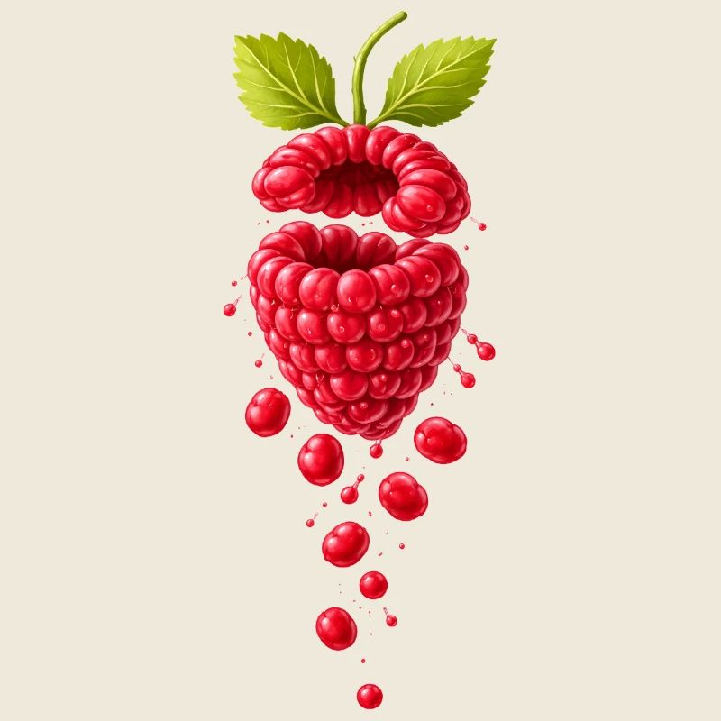Saftige Himbeere surealistisch 
