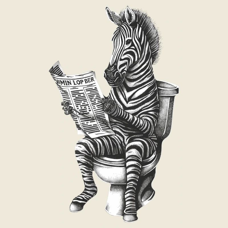Zebra auf Toilette