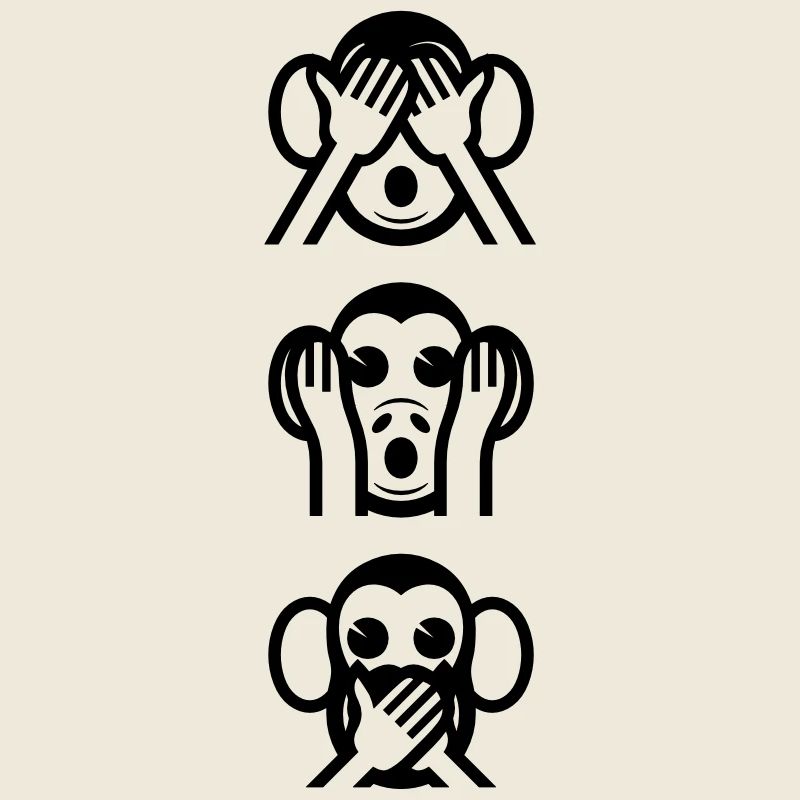 Three Wise Monkeys Vertical