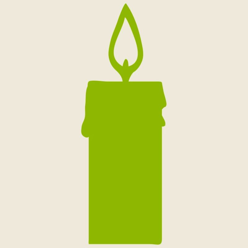 Grüne Kerzenflamme Silhouette