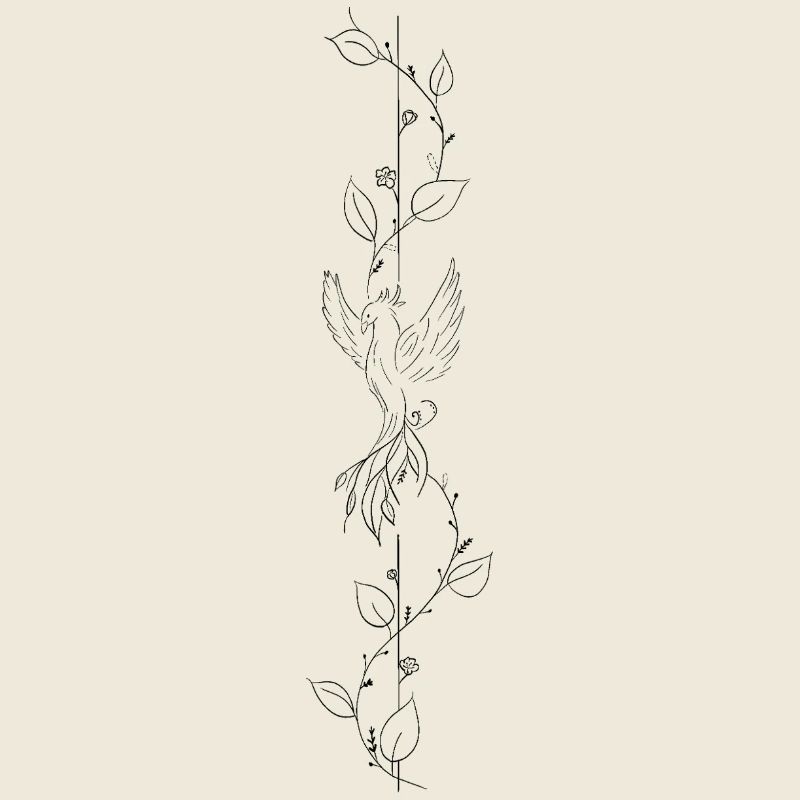 Phoenix & Ivy - Symmetrical Vine | Minimal Line