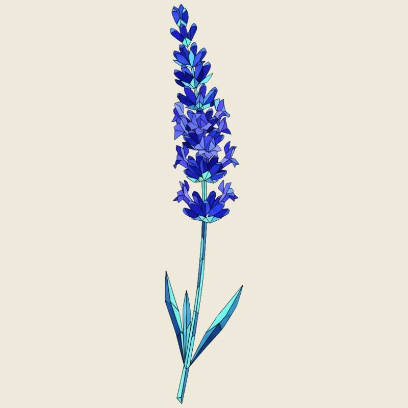 Fleur de verre lavande bleue