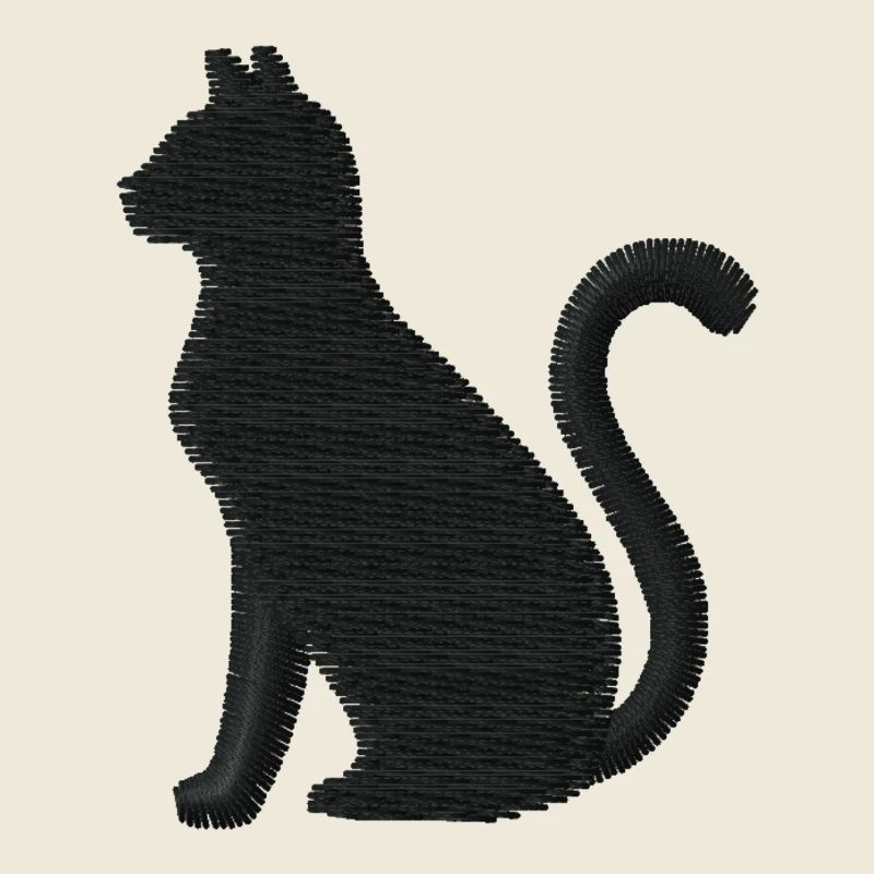 Umriss Katze bestickt