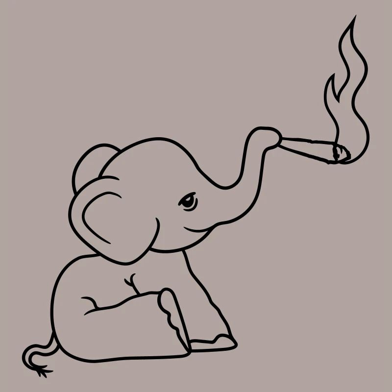 brawn elephant kiffen joint stoned weed cannabi