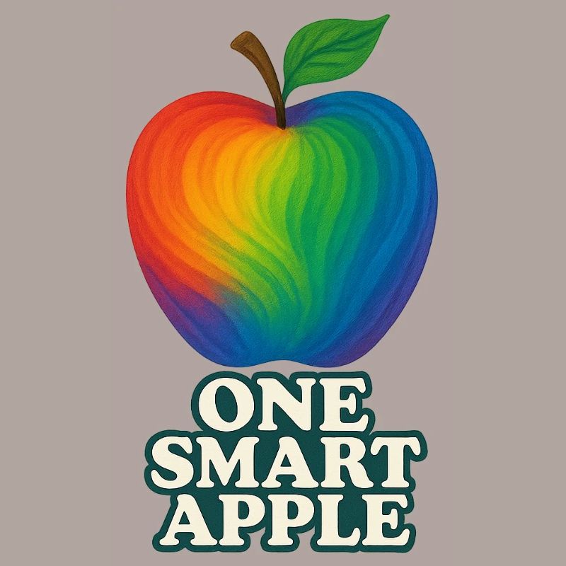 Bunter Apfel mit Überschrift "One Smart Apple"